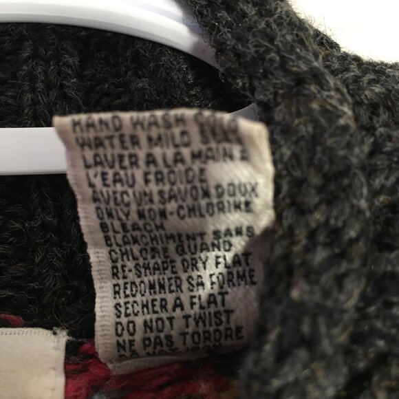 Woman Sweater FairIsle Knitted Logo Star UP Acrylic Wool Poly Ribbed High Collar - Picture 3 of 8